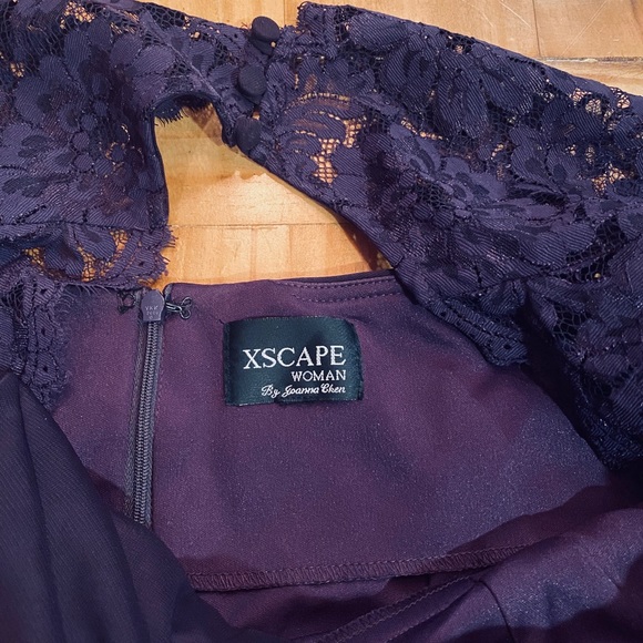 DAVID’S BRIDAL - XSCAPE Plumb Knee-Length Dress - Picture 6 of 7